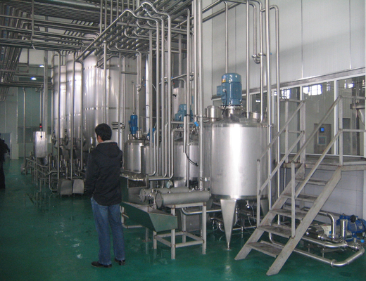 2000-60000kg 식품 음료 기능을 위한 1000L 우유 가공 공장